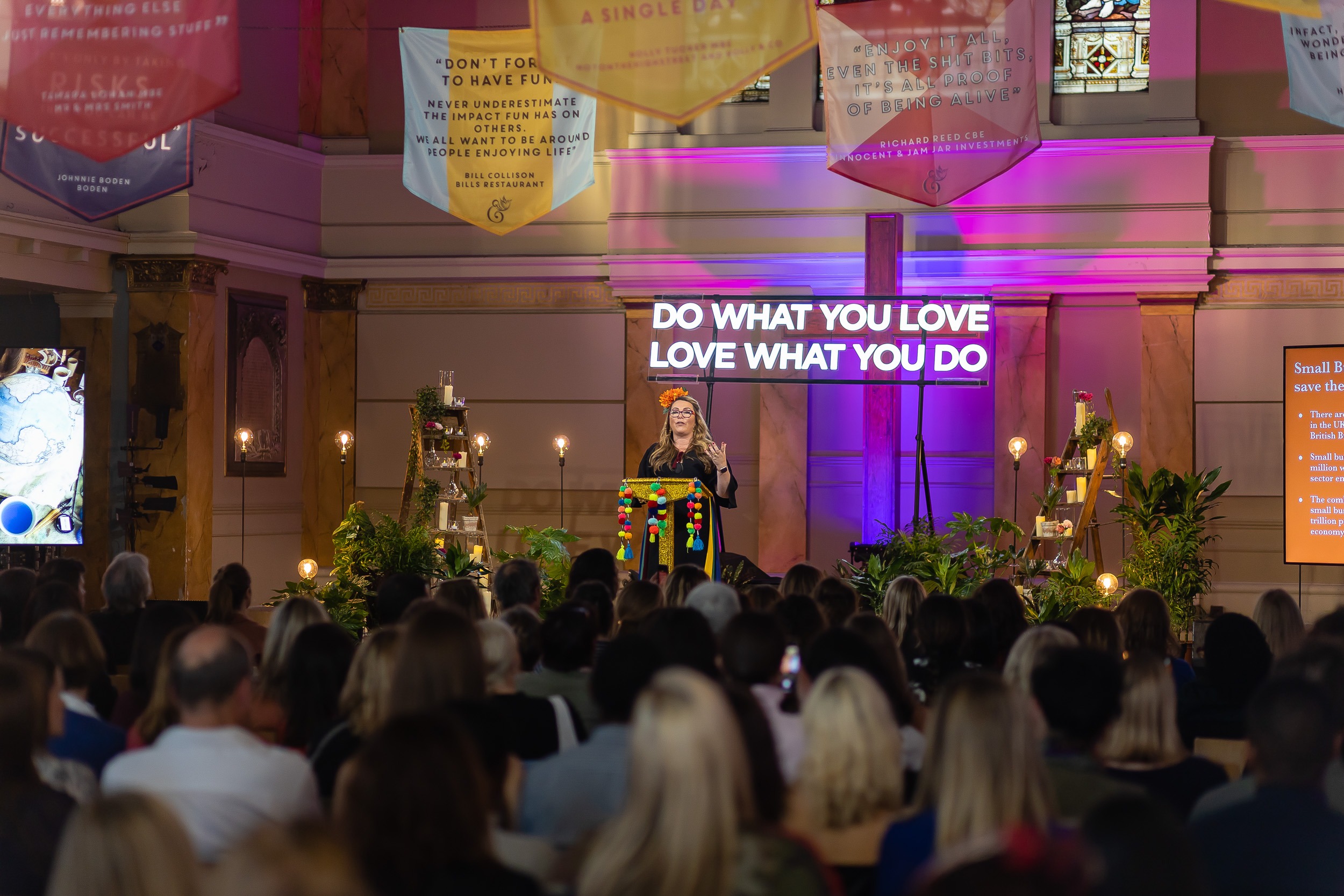 Community event with “Do What You Love” branding – a professional venue activation